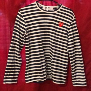 NWT navy stripe comme des garçons classic shirt